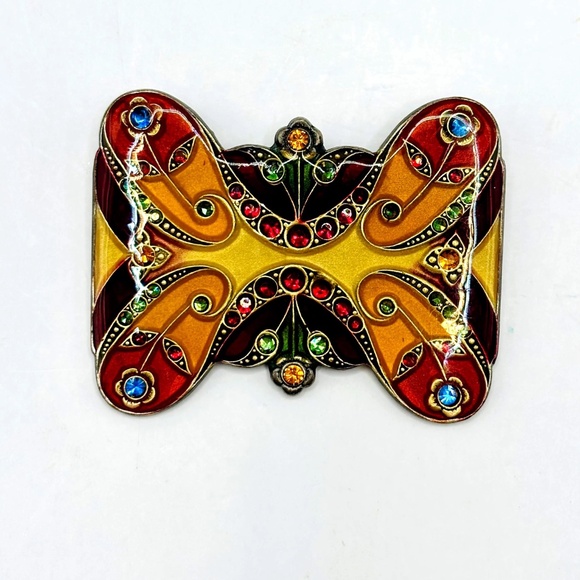 Vintage Catherine Popesco Rhinestone and Enamel Butterfly Brooch-Made in France - Picture 7 of 10